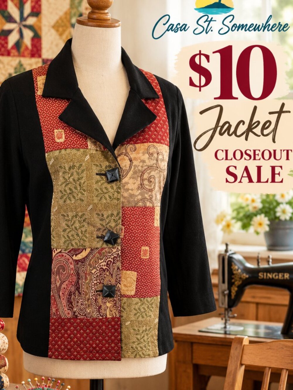 ALEX KIM Mixed Brocade Jacket - Medium